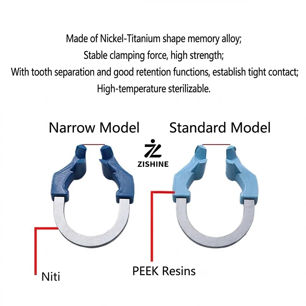 Dental Sectional Matrix System Ni-Ti Clamps Matrix Bands 3.5/4.5/5.5/6.5mm Premolar Separation Ring Teeth Restoration Tools view 4