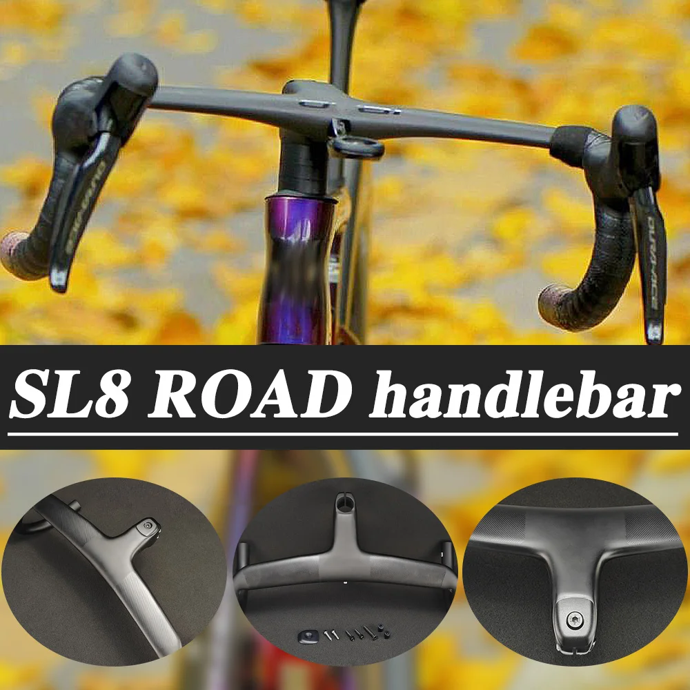 

SL8 ROAD integrated handlebar DI2 internal wiring,suitable for SL8 frame, base computer bracket, 1:1 road carbon fiber handlebar