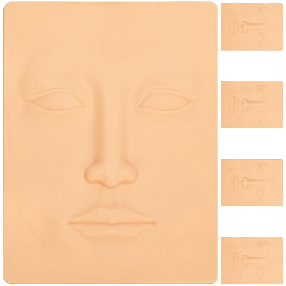 

5Pcs Fake Face Skin Eyebrow Embroidered Practice Realistic Surface Makeup Training Supplies Fake Face Tattoos Practice