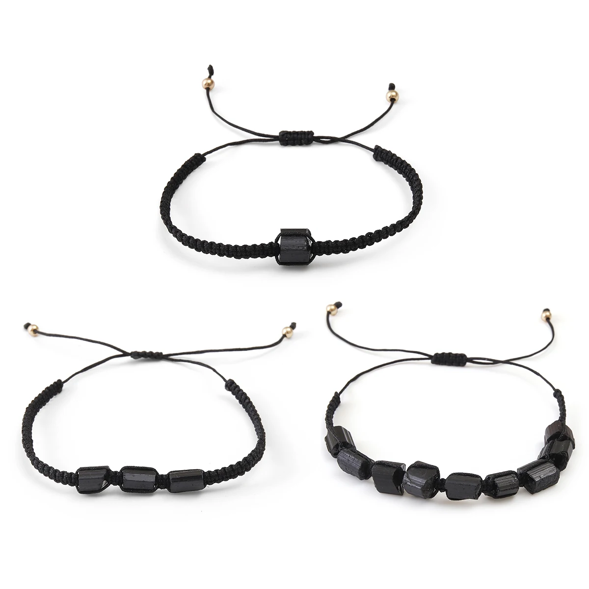 Black Tourmaline Bracelet  Protection Bracelets for Men and Women Handmade Waterproof Wax Rope Braided