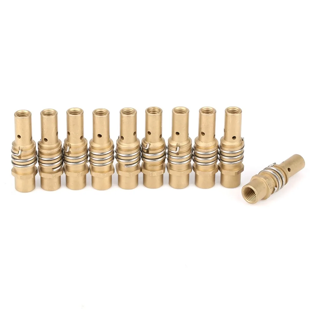 10pcs Brass MIG Welder Consumable MIG Welding Convenient Replacement Contact Tips Holder 15AK Torch Consumable Kit for for 15AK