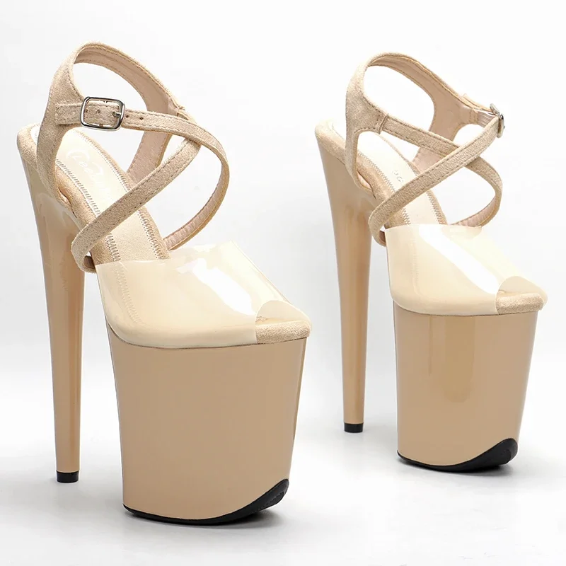 

Leecabe 20CM/8inch High Heel Sandals Platforms Party Shoes Sexy Pole Dance stripper heel Hand made shoes