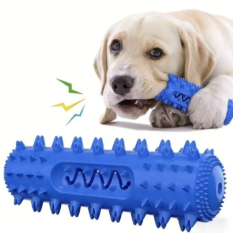 Squeaky Chew Stick Dog Toy Dental Cleaning Brush Treat Leaking Feature Serrated Pet Products for Dogs