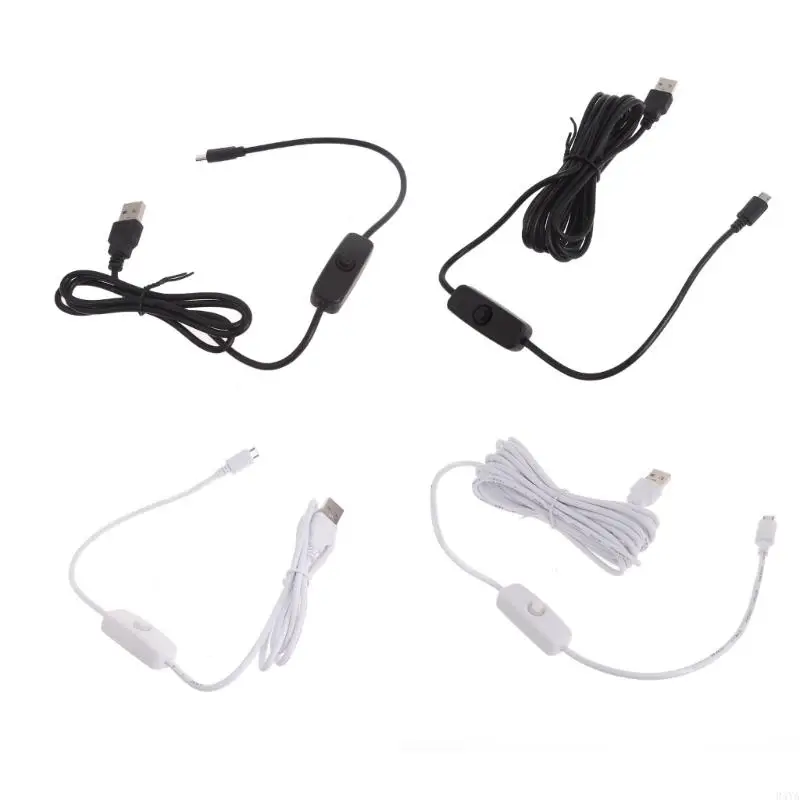 34YA USB to Micro USB Power Cable withSwitch forRaspberryPi 3 2 B+ A 100CM 300CM