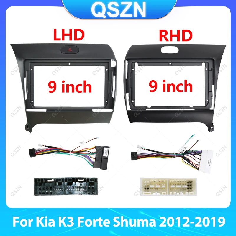 Para Kia K3 Forte Shuma 2012-2019 9 pulgadas Radio de coche Fascia reproductor de Audio estéreo automático Panel de DVD Kit de tablero marco soporte de consola central