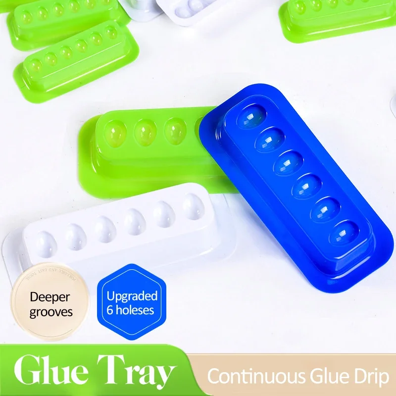 100PCS Plastic Eyelash Glue Holder Tray Lash Extension Adhesive Stand Pads Strip Shaped Plastic Gasket Palette Makeup Aid Tool