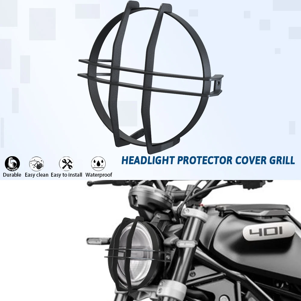 

Svartpilen250 For Husqvarna Svartpilen 401 250 Headlight Protector Grille Guard Cover Protection Grill 2021-2022 2018 2019-2023