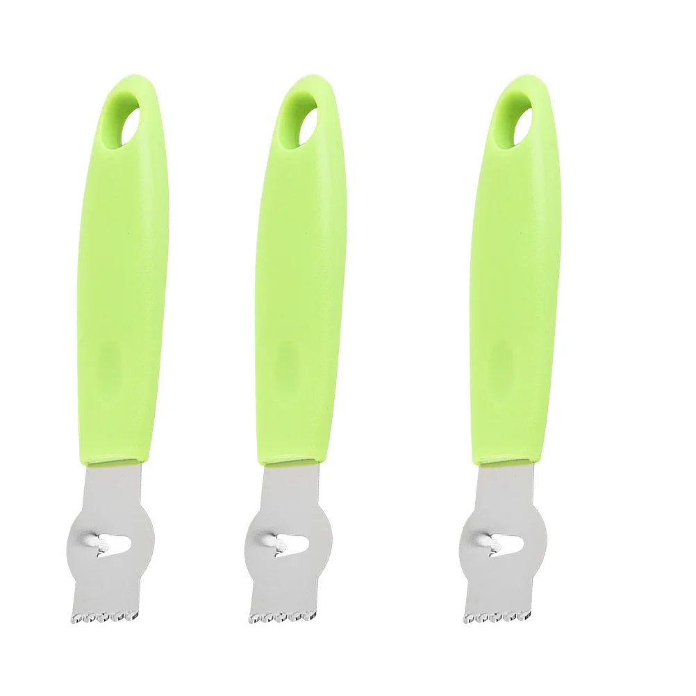 

3Pcs Stainless Steel Lemon Zester Peeler Fruit Parer Potato Slicer Julienne Cutter Kitchen Gadgets Light Green