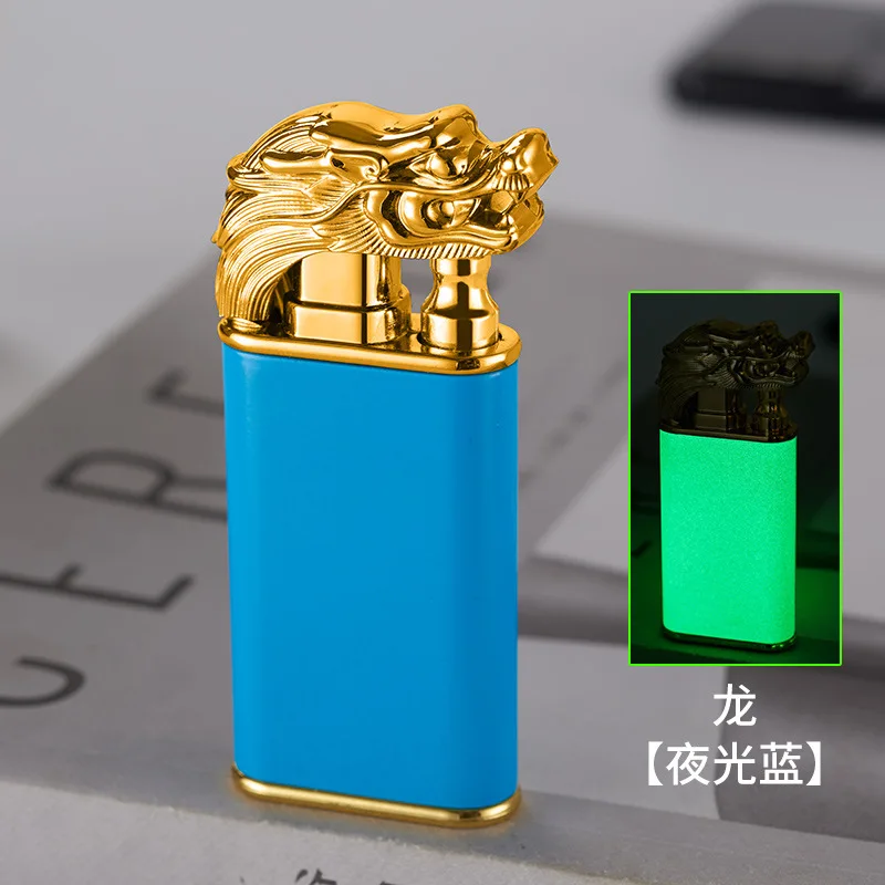 Creative Dragon Double Fire Lighter Jet Flame Open Fire Conversion Windproof Gas Lighter Smoking Personalized Gift For Boyfriend