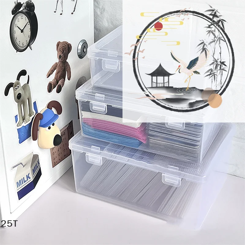 

Ящик для хранения из полипропилена, прозрачный настольный органайзер, большая емкость, наклейки, пенал, держатель для упаковки, настольный ящик для хранения канцелярских принадлежностей