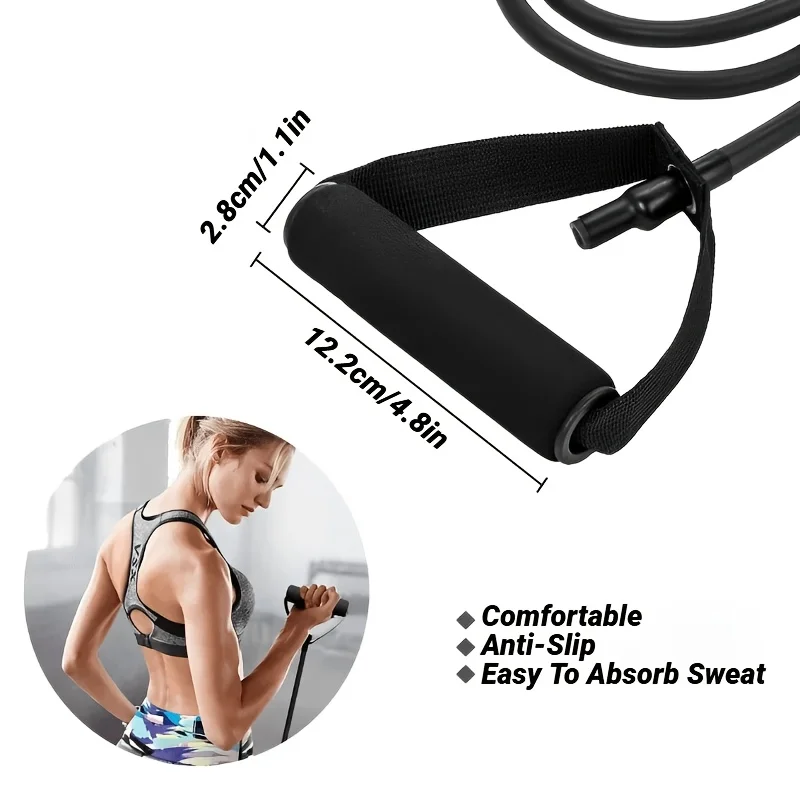 Resistance Bands with Handles, 2-Level Exercise Tubes & Pull Ropes for Men & Women, Home Strength Training