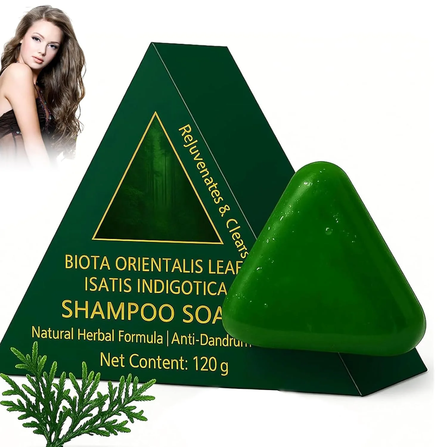 قالب شامبو عشبي طبيعي مع Biota Orientalis، يغذي فروة الرأس والشعر بلطف ويحسن قوة الشعر ويقلل الكسر