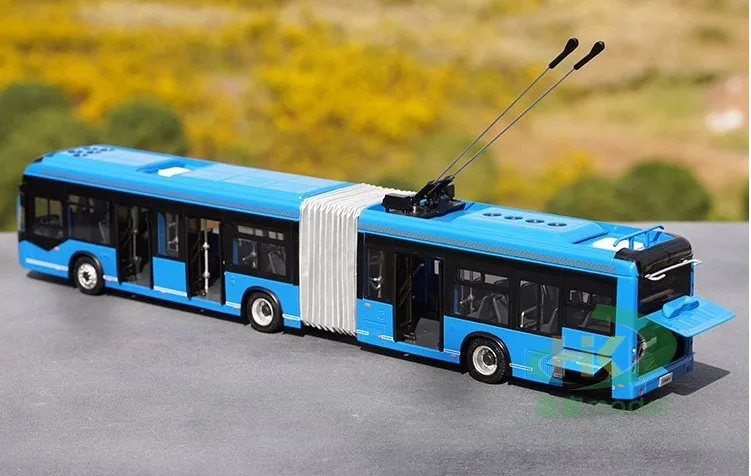 Collectible Diecast Scale Model Replica 1:42 Yutong Dual-source Trackless Trolleybus Transit Volume BRT Bus DieCast Toy Model