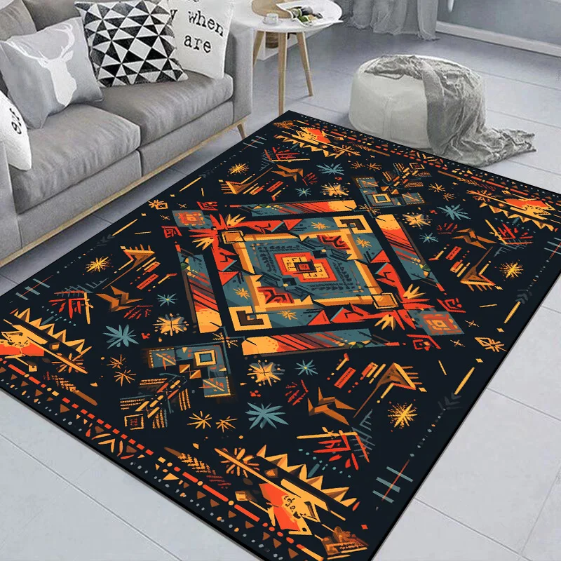 

New Persian Style Carpet for Living Room Morocco Ethnic Large Rug for Parlor Washable Non-slip Decoration Home Mats Customizable