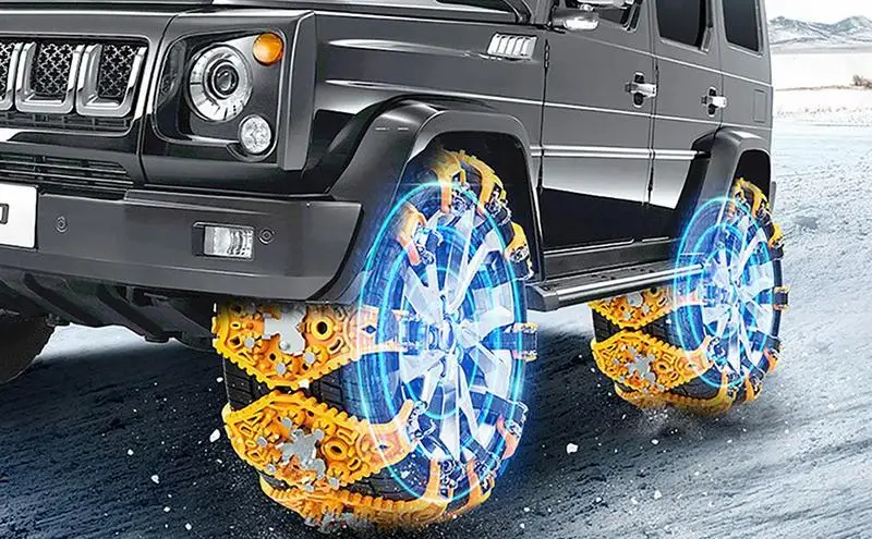 Tire Snow Chains for Cars 4Pcs Automotive Safety Ice Chains Portable Winter Supplies for Car Anti Skid Chains For SUVs Pickups