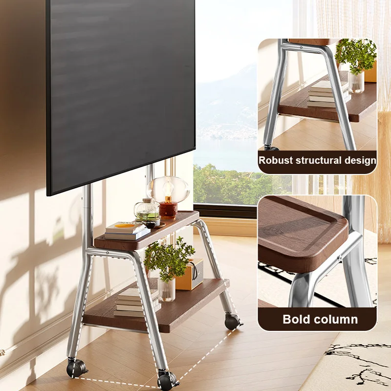 New Mobile TV Stand for Most 32-75 Inches TVs Portable Floor TV Stand with Locking Wheels Locking Wheels up to 110 Lbs