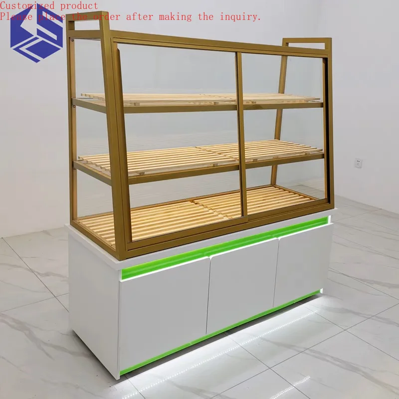 

Custom.Customizable Factory Movable Glass Wood Bakery Display Cabinet for Food Pastry Sampling & Showcase Purpose