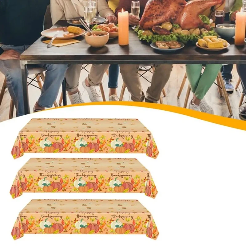 Thanksgiving Autumn Tablecloth Pumpkin Maple Leaf Autumn Harvest Season Home Dinner Kitchen Partys Holiday Decoration