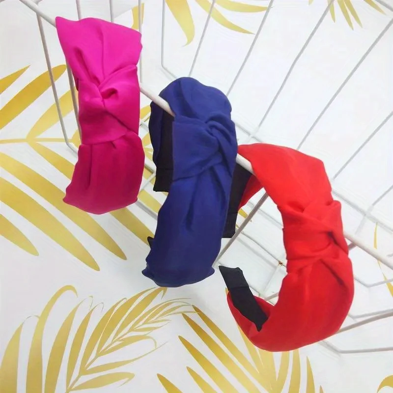 

Satin Wide Fabric Headband Top Knot Non-Slip Hairband for Women Makeup Skin Care Hair Hoop Accessory