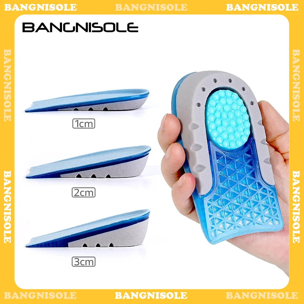 

Bangnisole Silicone Heightening Increase Insole Inner Height Templates Half Cushion Soft Elastic Arch Support Orthopedic Insoles