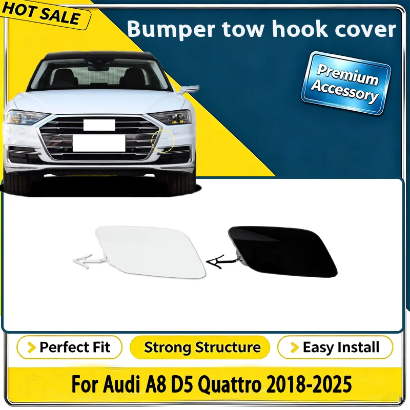 For Audi A8 D5 Quattro 2018-2025 Front Bumper Tow Hook Cover Cap 4N0807241 Black Matte