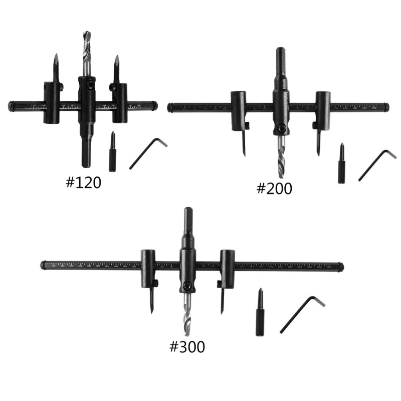A2UD Lỗ Cắt Mũi 30-300mm Gỗ Chong Chóng Mũi Cưa Có Thể Điều Chỉnh Vòng Tròn Lỗ Cưa Gỗ Cắt mũi