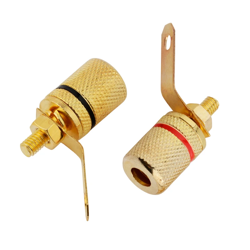 2pcs gold-plated binding post speaker speaker terminal audio terminal 4MM banana plug socket