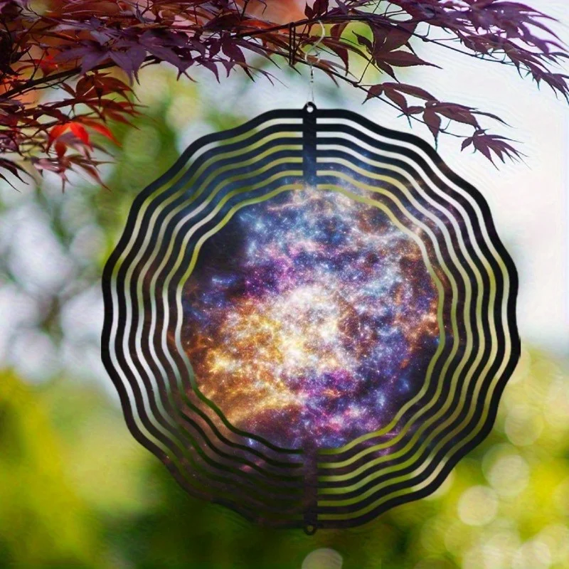 CIFBUY Metal Wind Chime Galaxy Design 360 Degree Hanging Hook Outdoor Garden Decor Patio Yard Ornament Art