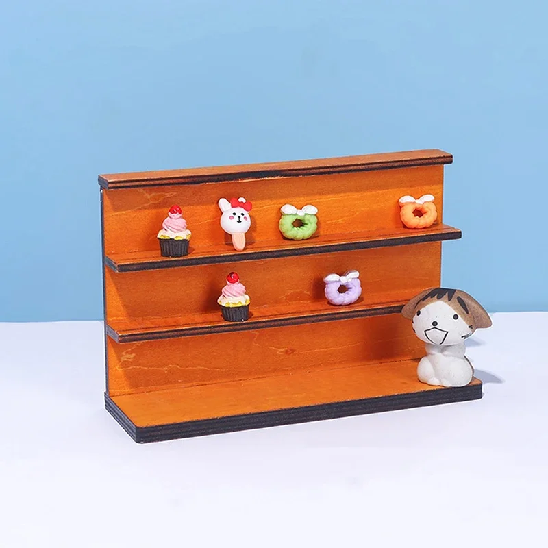 

Деревянная декоративная книжная полка, миниатюрная 1:12, настенный фон для кукольного домика, домашняя модель, декор, игрушка и мебельный аксессуар