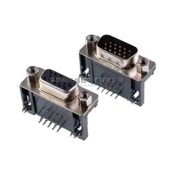 5PCS DB15 DR15 3Rows Parallel Port 15 Pin D Sub Female Male 15 Way PCB 90 Degree Connector DB15 Socket Plug VGA Adapter