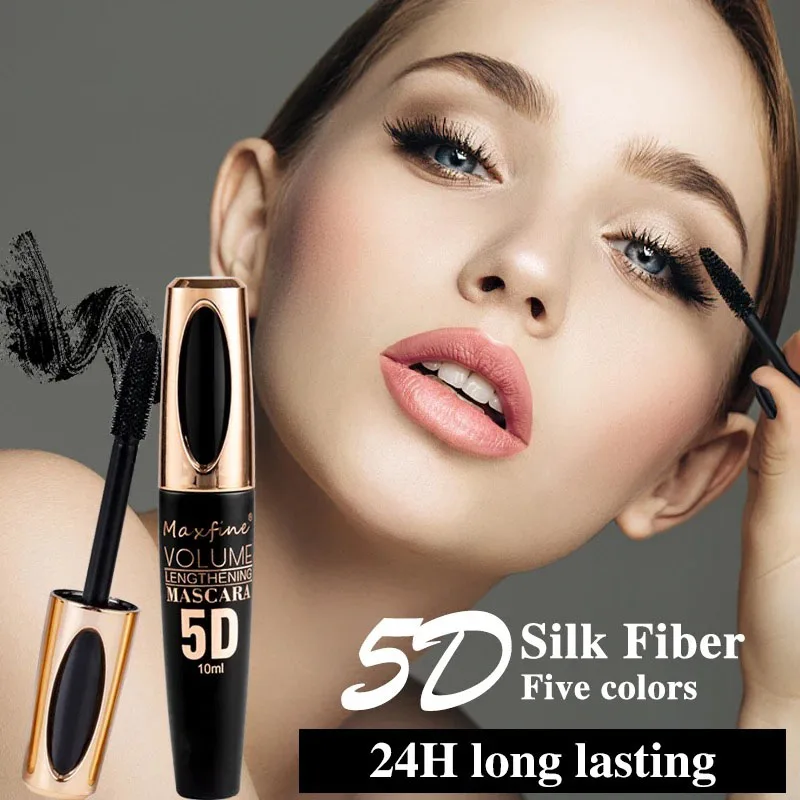 5d drei dimensionale Mascara schwarz wasserdicht nicht leicht zu verschmieren haltbare dicke und lockige natürliche dauerhafte Make-up-Kosmetik