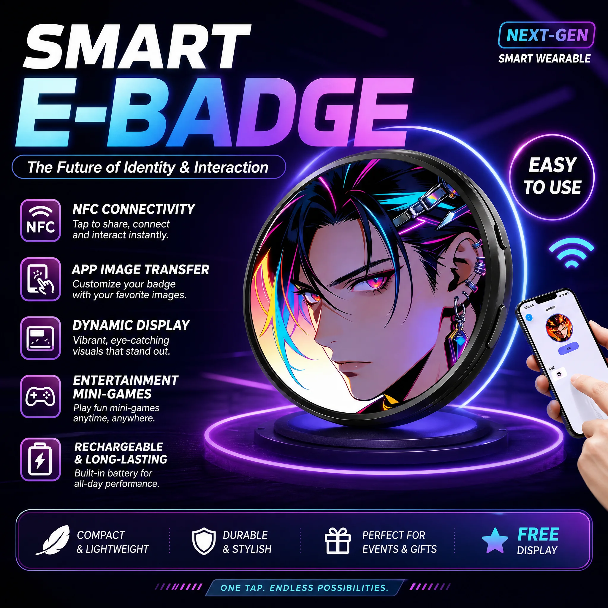 Electronics Gadgets Pictures - Badge électronique intelligent 2026, badge NFC,