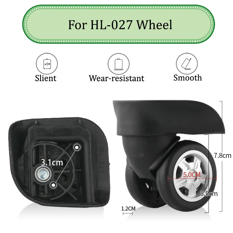 

For HL-027 Universal Wheel Replace The Luggage With Quiet Wear-resistant Push-pull Smooth Shock Absorption Replacement Accessory