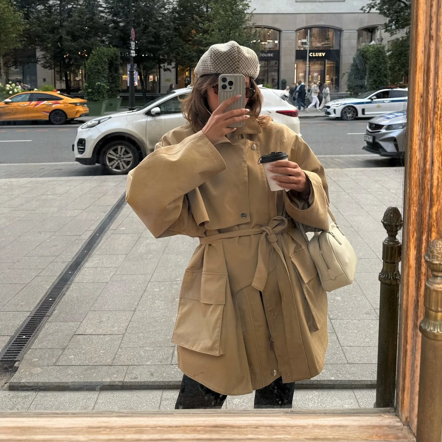 

SuperAen 2025 осенняя женская одежда, новый плащ с воротником-стойкой и пуговицами