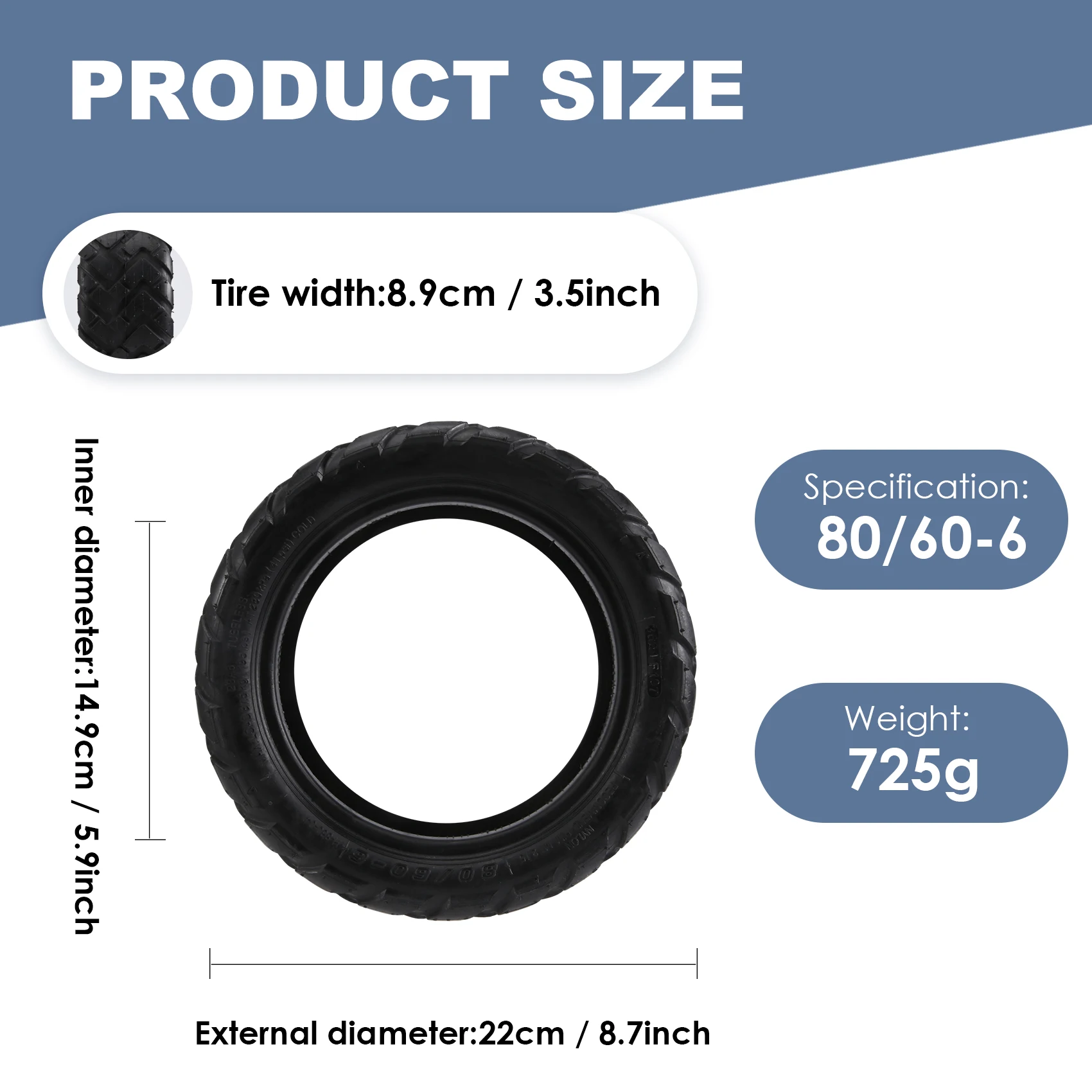 DT42-80/60-6 Tire Tubeless Tire Scooter Wear-Resistant For New Electric Scooter Mini Kibe Avt For All Of This Model