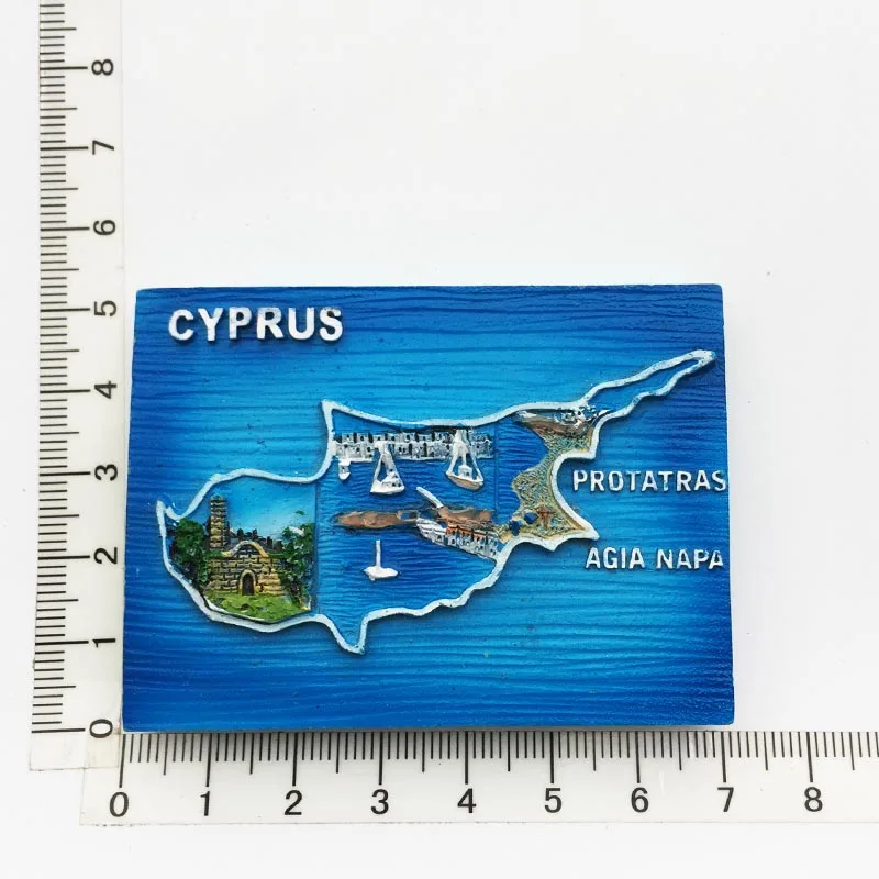 Cyprus Beach Fridge Magnet Creative Decoration Message Stickers Crafts Tourism Souvenir