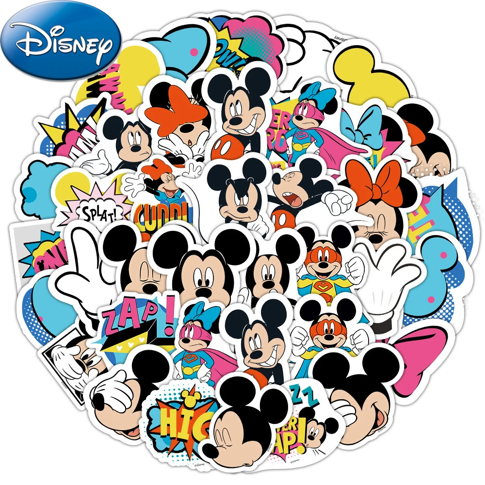 

10/30/50pcs Disney Mickey Mouse Cartoon Stickers Anime Decals Laptop Phone Skateboard Waterproof Cute Cartoon Sticker Kids Toys