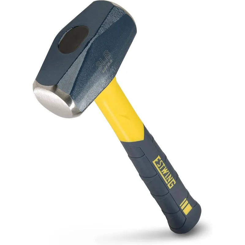 

ESTWING Sure Strike Drilling/Crack Hammer - 3-Pound Sledge with Fiberglass Handle & No-Slip Cushion Grip - MRF3LB