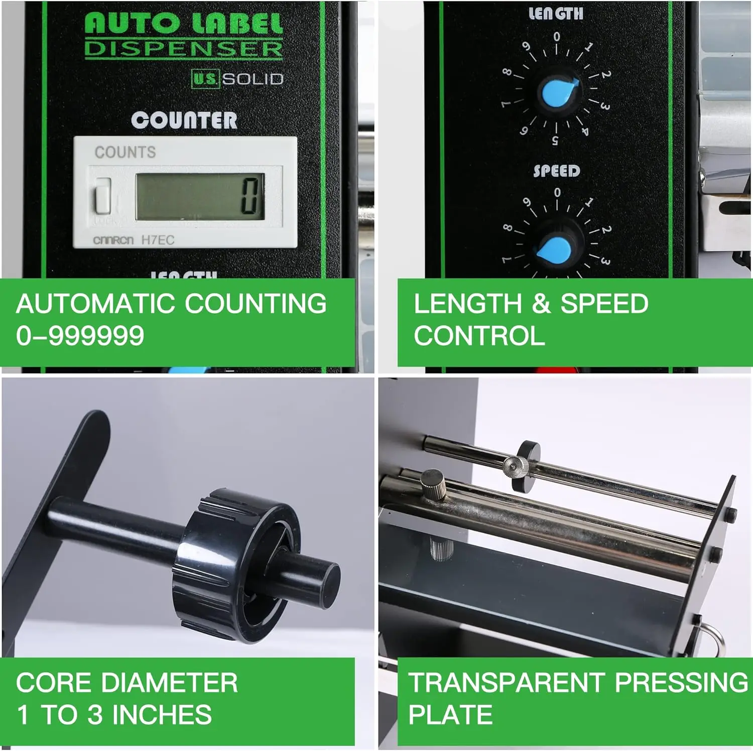 الولايات المتحدة. آلة توزيع الملصقات الأوتوماتيكية الصلبة - موزع ملصقات أداة وضع الملصقات، العد التلقائي 0-999999، ضبط السرعة #3