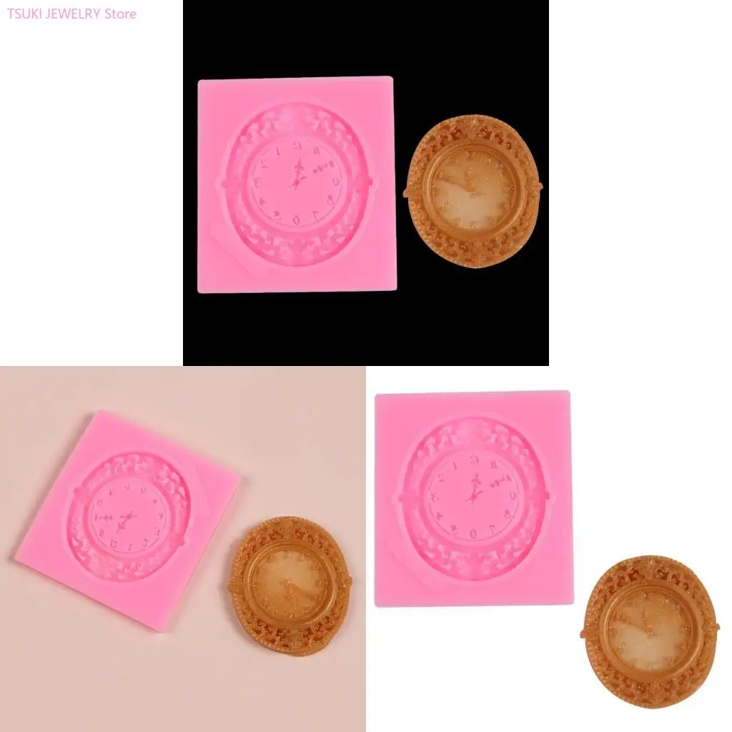 

62KE Vintage Timepiece Silicone Mould Safe Materials for Handmade Jewelry and Plaster Creation
