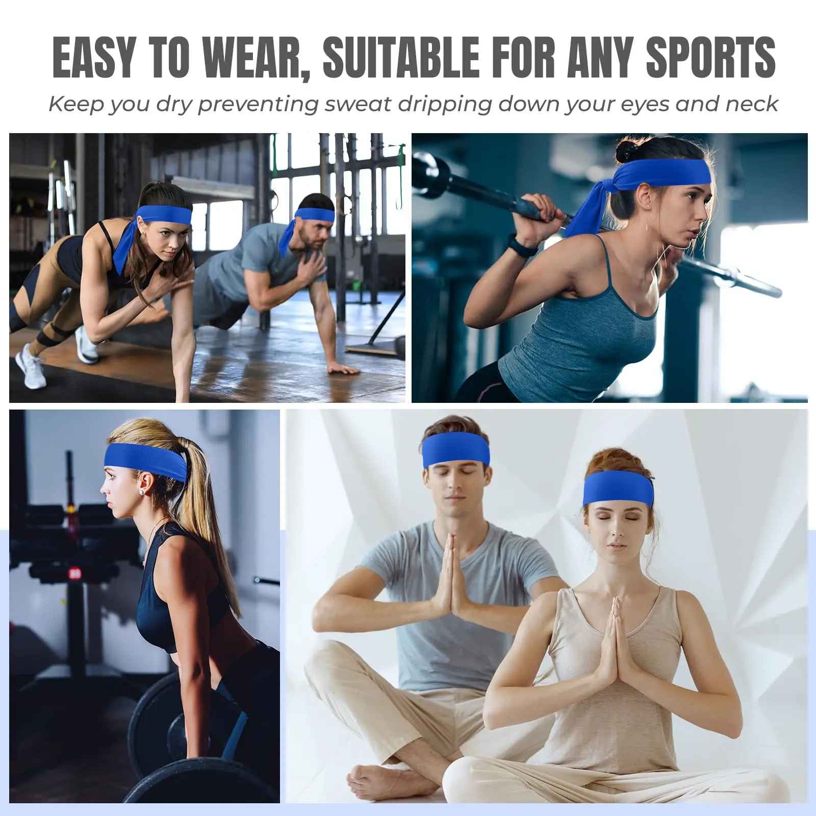 Colorful Outdoor Breathable Sweat Absorbting Headbands Tennis Karate & Ninja Headbands  Athletic Sweatbands For Men Women