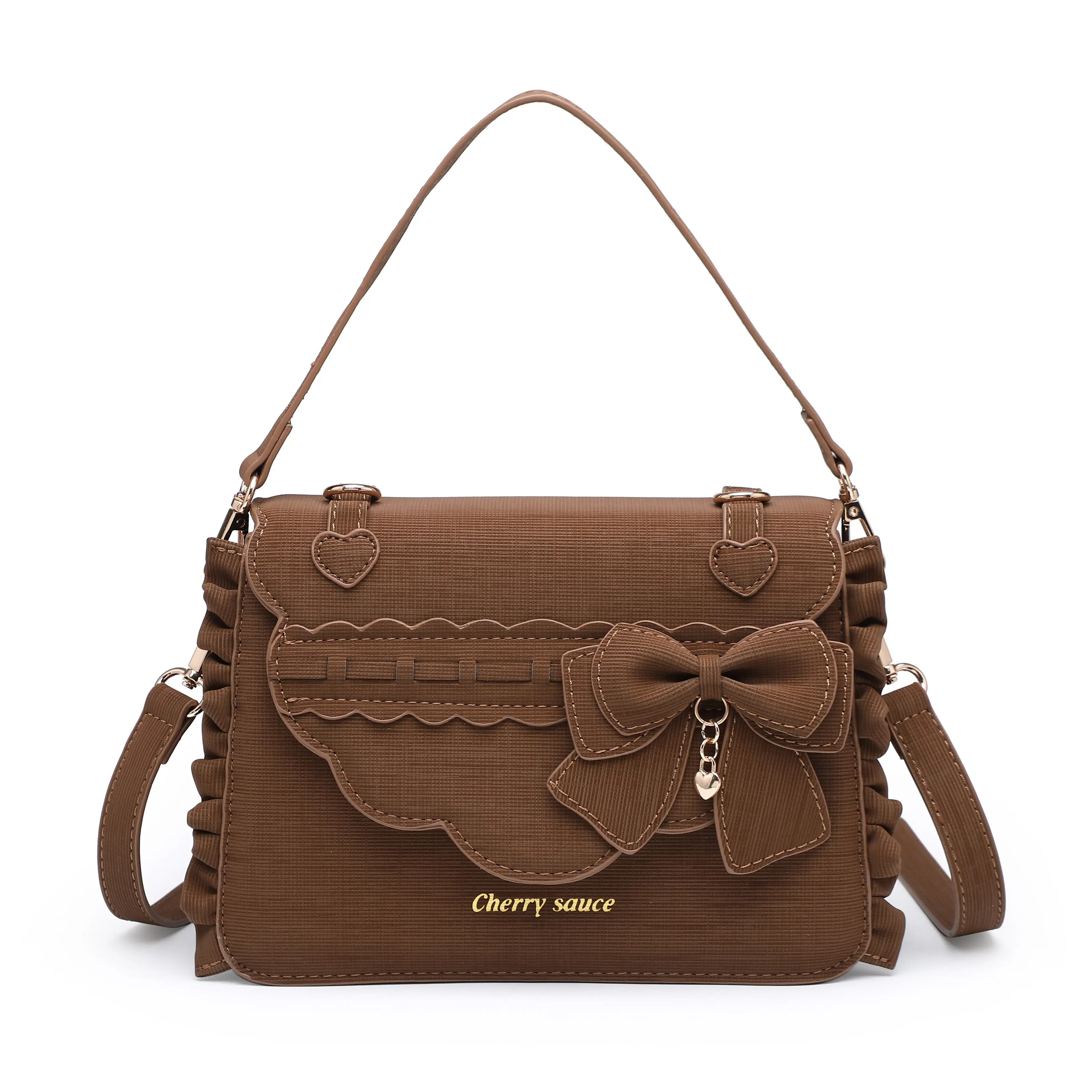 Japanese Original Sweet and Cute Daily Commute Shoulder Messenger Bag Ladies Classic Elegant Bow Lolita Women's Handbag Women