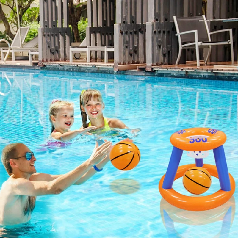 Inflatable Ring Throwing Ferrule Game Floating Basketball Hoop Interactive Water Sport Toy Party Favor Beach Fun Pool accessory