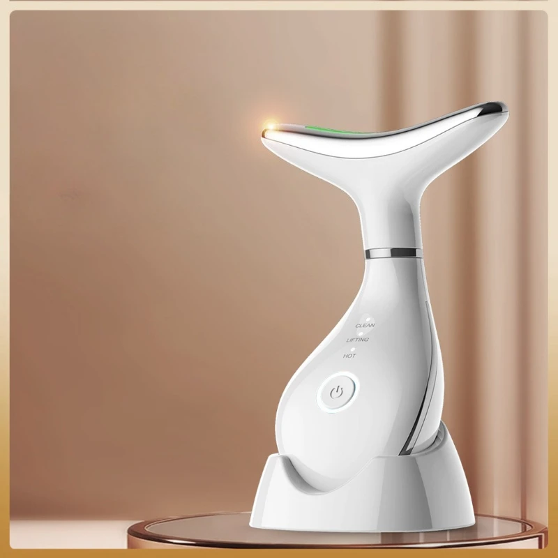 Microcurrent EMS Neck & Facial Massager,7-Color Light Therapy&Constant Heat Infusion,Durable Long-Lasting Beauty Device for Home view 5