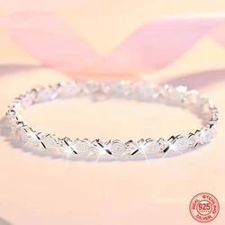 Pulsera de plata de ley 925 de alta calidad para mujer, cadena de varios estilos a la moda para fiesta de boda, regalo de joyería hermosa