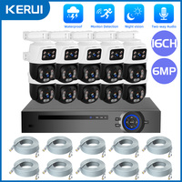 KERUI 3K 6MP Full HD 16CH POE NVR Surveillance Camera System Dual Lens PTZ WIFI IP Home Security 16CH POE NVR Video H.265 CCTV