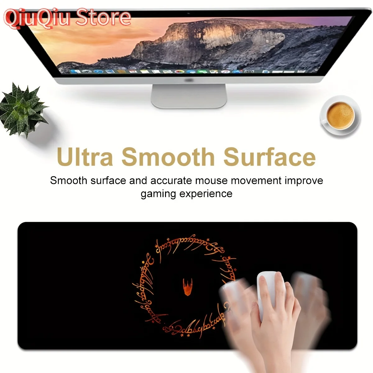Vintage Ring Large gaming Mouse Pad 900x400x3MM Black non-slip desk mat Office School Home Fashion keyboard mat desk accessories