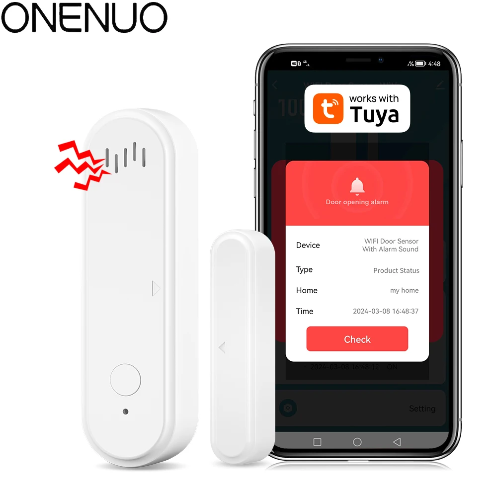 

Tuya Wi-Fi датчик двери, окна, детектор открытия/закрытия оповещения, звук 80 дБ, датчик двери с таймером, снятие стрельбы, приложение, оповещение, датчик домашней безопасности
