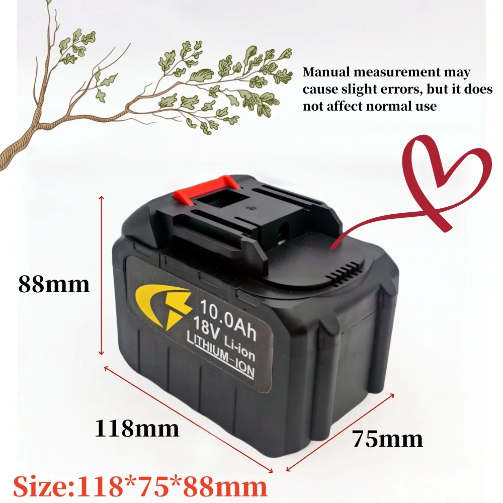 

18V 10.0Ah 18650 lithium-ion tool battery, high current, high discharge suitable for replacing screwdrivers/drills in Makita