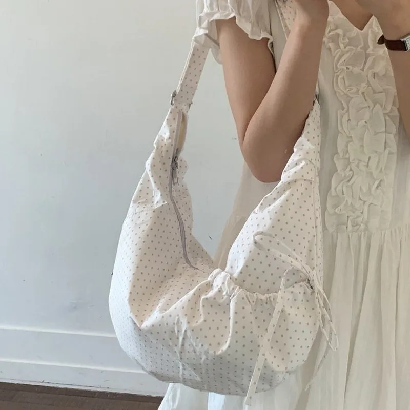 

Women's Casual Polka Dot Hobo Crossbody Bag, Soft Roomy Shoulder Bag for Daily Commute, Weekend Shopping, Short Trips and